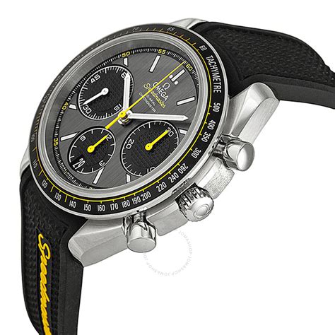 omega speedmaster racing grey dial black rubber men's watch|omega speedmaster racing watch.